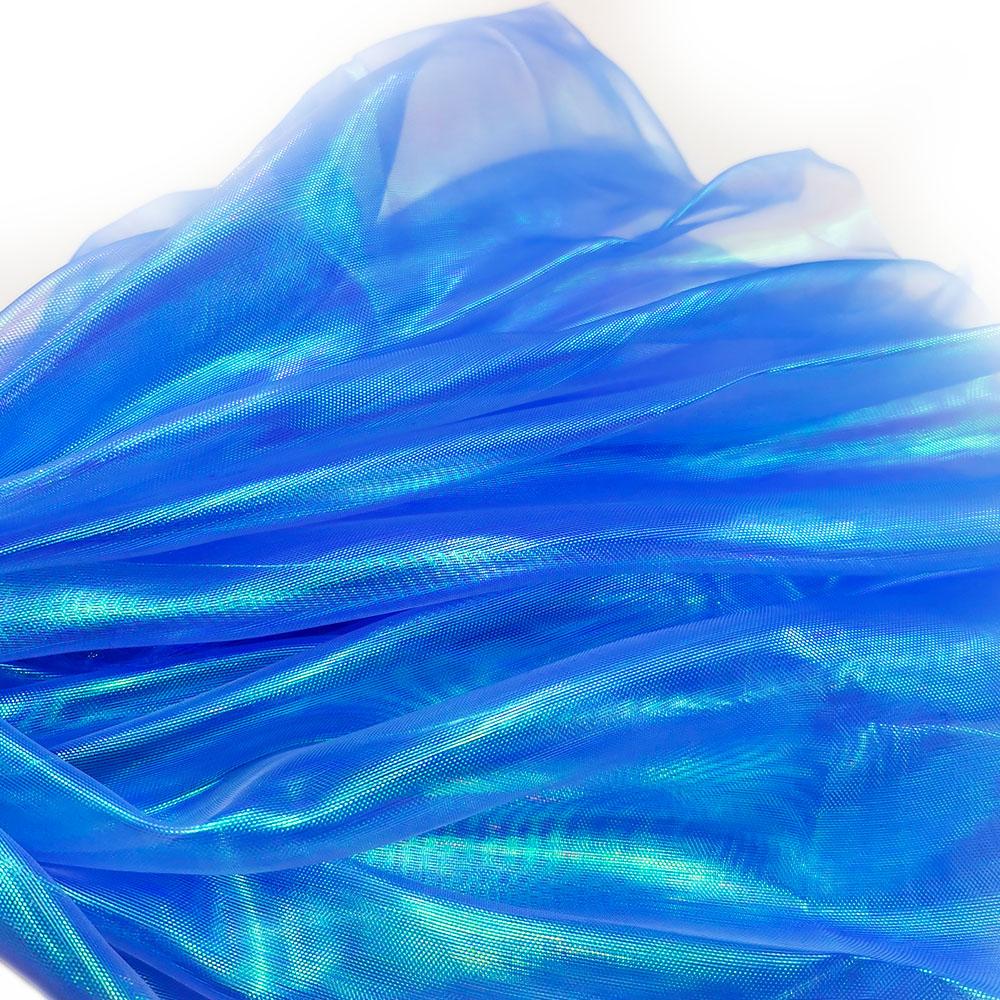 100x150cm Holographic Fluorescent Voile Organza Tulle Fabric Shiny Gauze for Wedding Decor Stage Costumes Doll Clothes DIY Craft