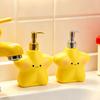400ML Cartoon Stern Seifenspender mit Kunststoffpumpe, Nachfüllbarer Flüssigseifenbehälter, Leere Duschgel-Lotion-Flasche für Badezimmer