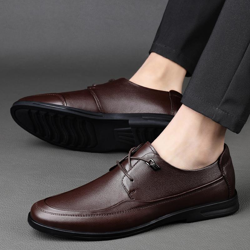 Men's Shoes Genuine Leather Banquet Shoes British Retro Men's Cowhide Leather Shoes Business Leather Shoes