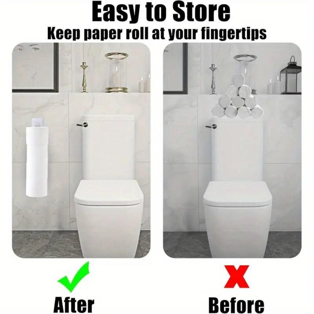 Extended Roll Paper Hanger Wall Mounted Lengthen Tissue Storage Holder  Home