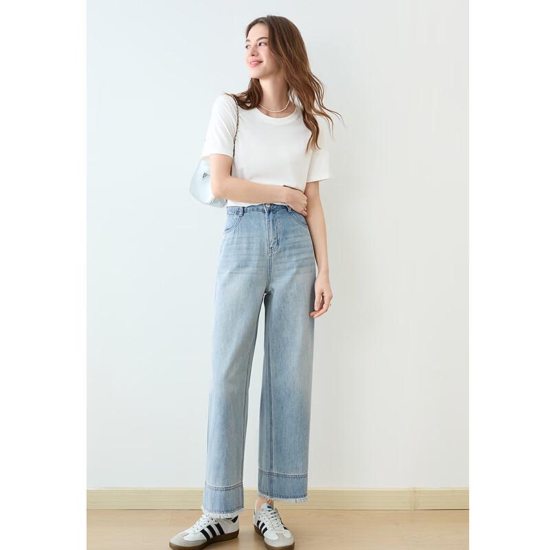 Jeans Larghi Corti con Bordo Grezzo Lavato da Donna Betu 2503T87