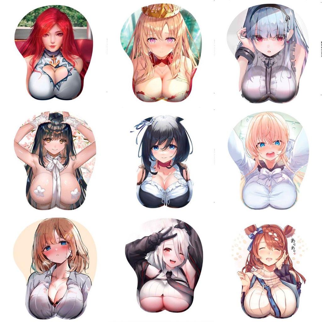 Adorable Two-dimensional 3d Chest Anime Mouse Pad With Soft Ergonomic Design