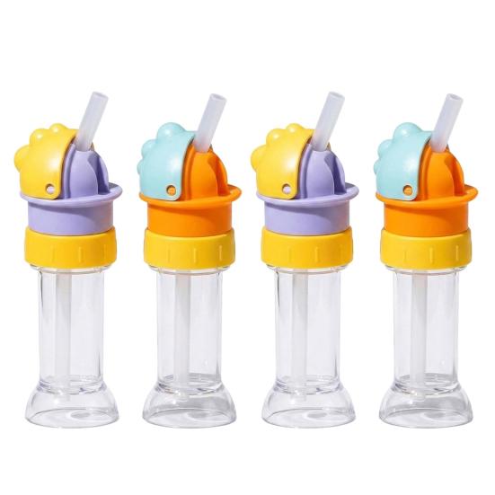 Water Bottle Straw Lid Leak-Proof Adapter for Kids Adults Portable Conversion Cap with Built-in Straw And Flip-Top Spill Resistant Lid Fits Most