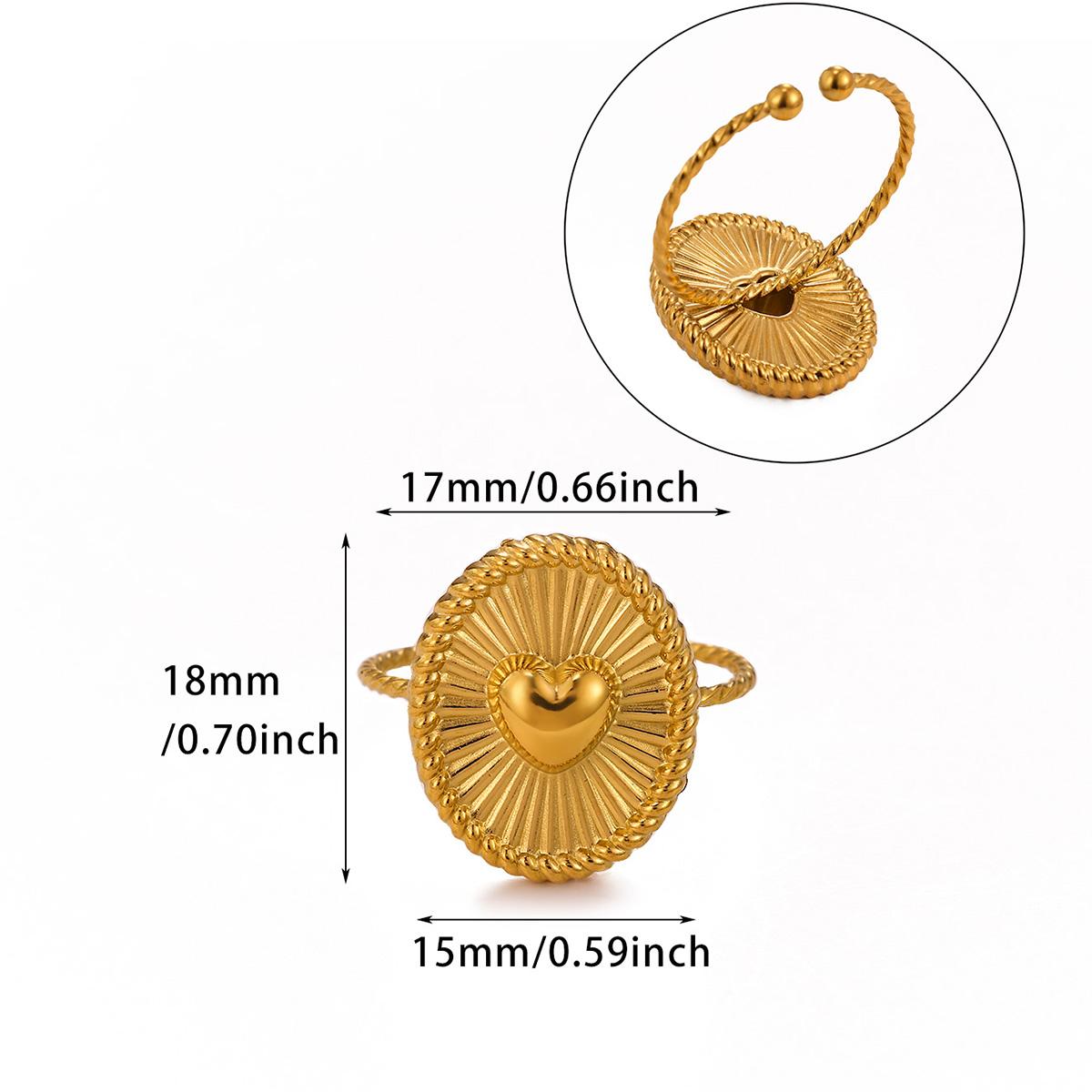 

Stainless Steel Heart Chic Jewelry Sets Earrings Necklace Anillos Acero Inoxidables New Elegant Anniversary Gift For Wife Mather Gold