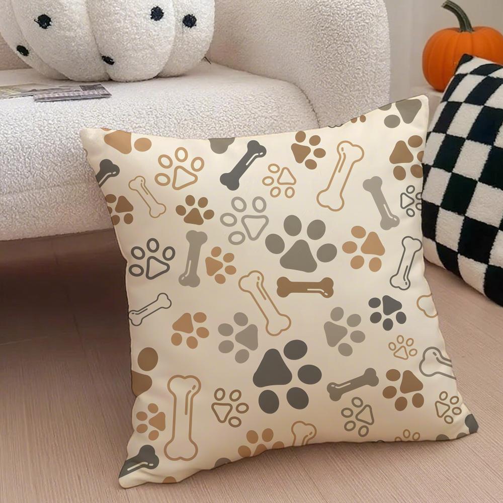 Schattige Hondensporen Huisdier Stijl Kussenhoes Sierkussenhoes Verborgen Knop Duurzaam Polyester Stoelkussen