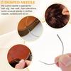 HHO-Hair And Thread Set 12 Pcs Sewing Hair Extension Tools Brown Weaving Threads For Making Wig, Sew In Thread