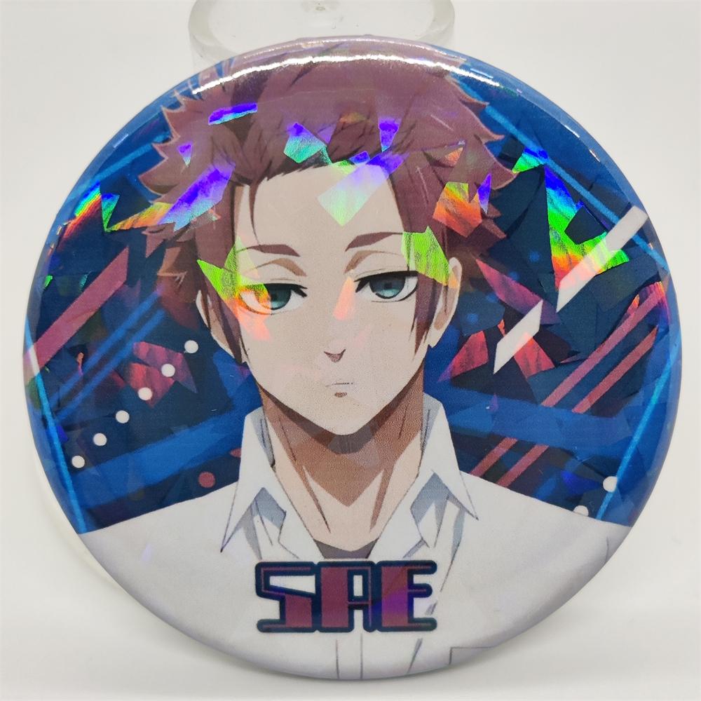 

Anime Blue 58mm Laser Brooch Pins Lapel Badge Cartoon Characters Isagi Yoichi Brooch Clothing Decoration