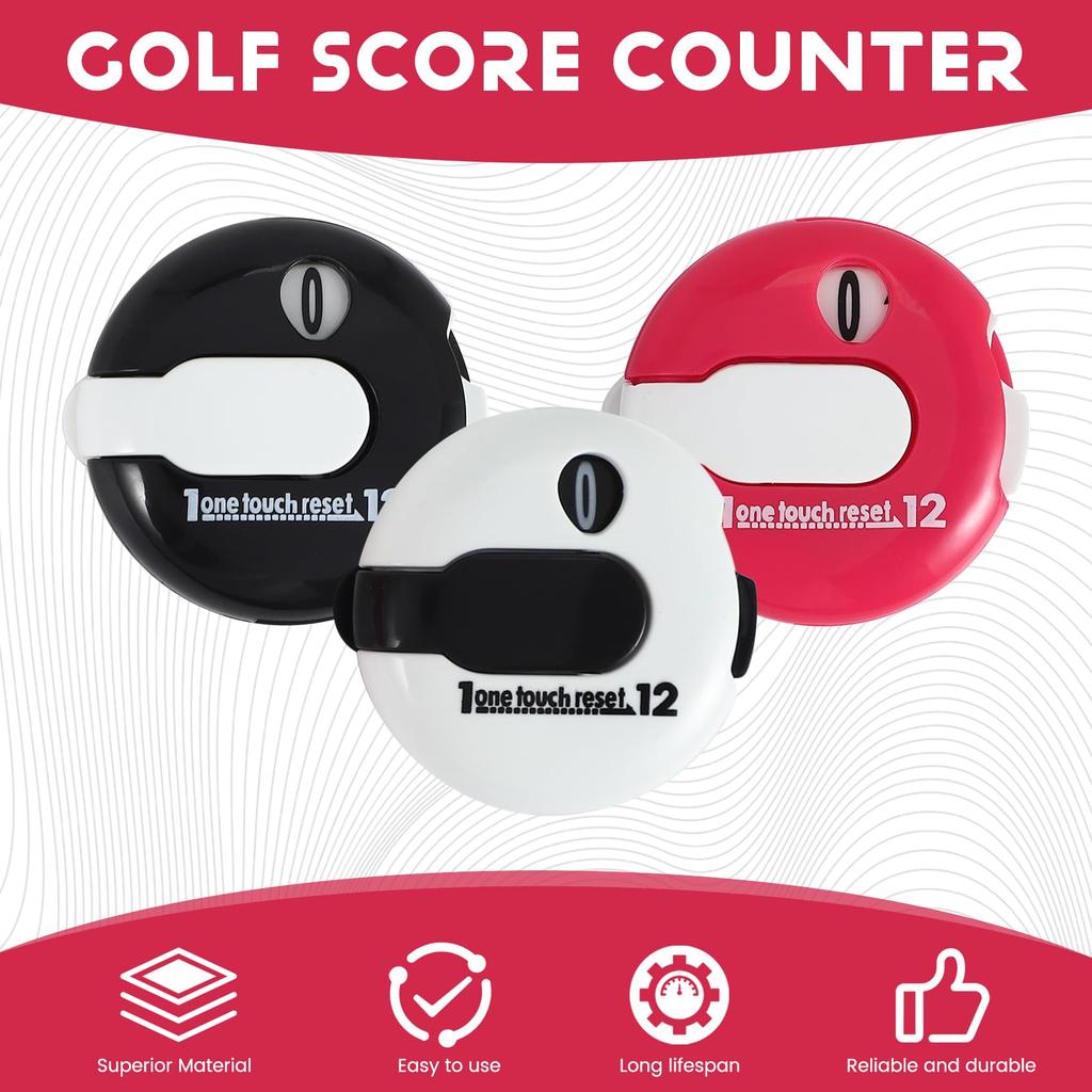 HCSKOSS 3Pcs Mini Golf Score Counter Golf Stroke Counter, One