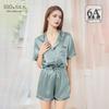 Women's Summer Silk Pajama Set: 100% Mulberry Silk Short Sleeve Luxury Home Wear