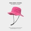 Denim Drawstring Sunscreen Fisherman Hat Children Summer Retro Washed Curled Edge Outdoor Camping Sun Hat