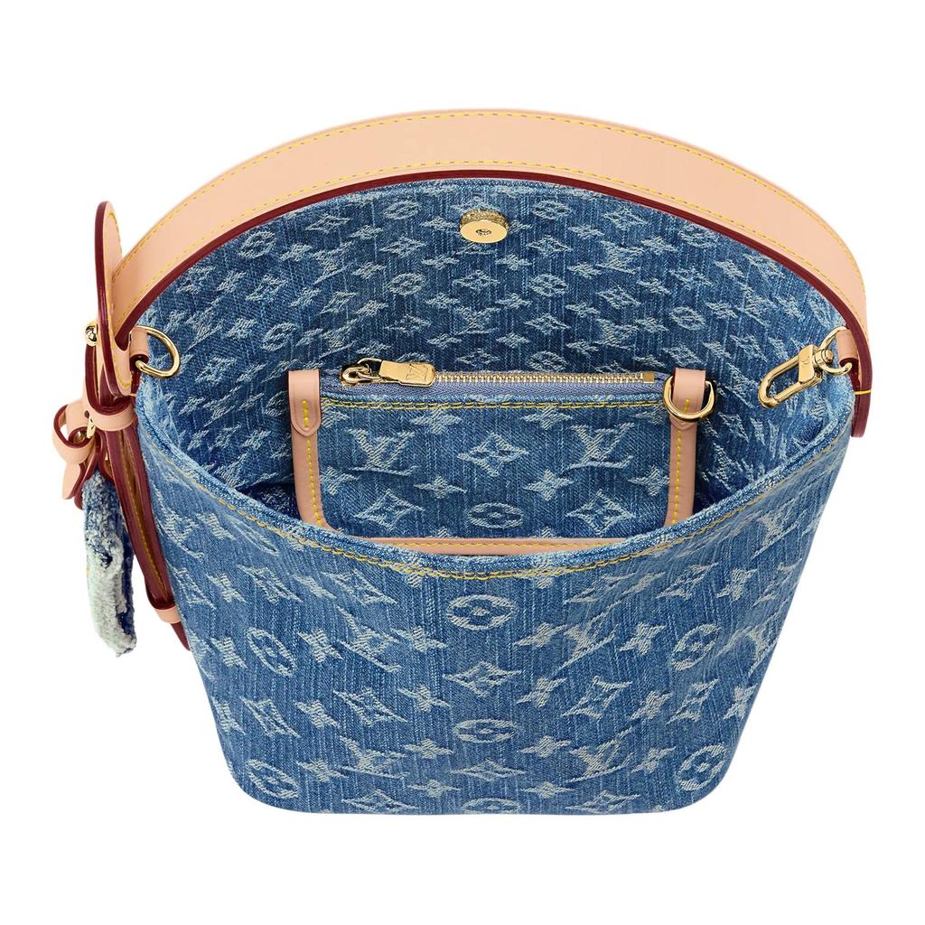 Louis Vuitton All In BB Fabric Bucket Bag, One Shoulder Handbag Small Women's Blue M28107