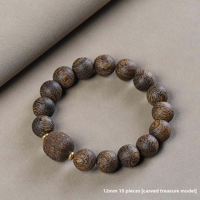 Nha Trang Bai Qinan Agarwood 20 Bracelet, Submerged Old Material Wenwan Men's and Women's Single Circle Buddha Beads, Bracelet