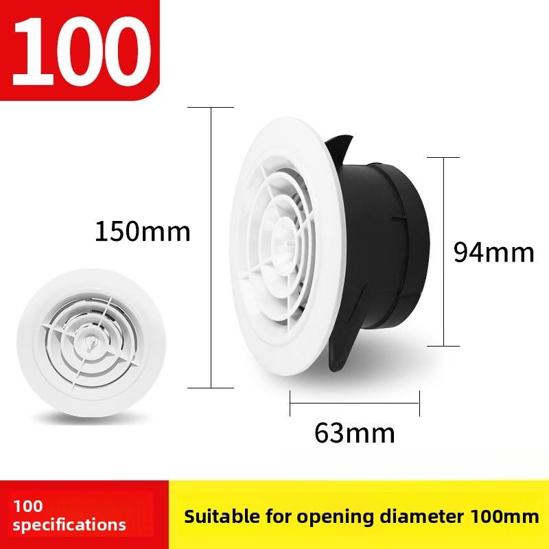 Grelha Redonda Rotativa Ajustável de ABS para Ventilação de Ar 75/100mm Ventilação de Exaustão Difusor Tampa de Ventilação de Teto Para Cozinha Banheiro