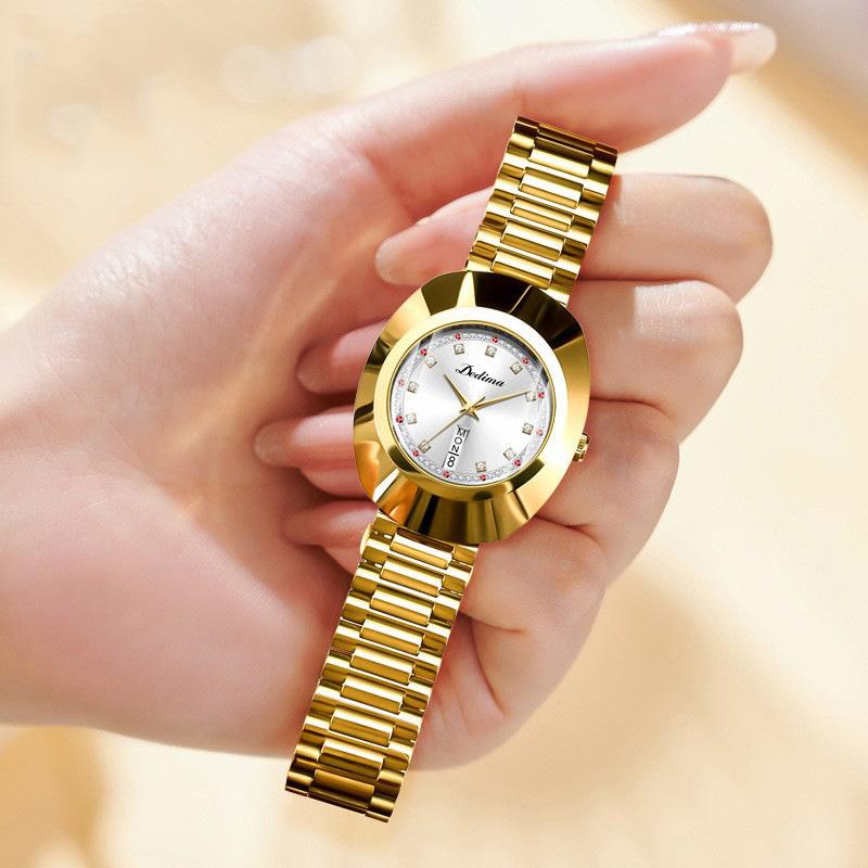 New Top Brand Waterproof Women's Watch Light Luxury Diamond-encrusted Quartz Watch Double Calendar Women's Wristwatch
