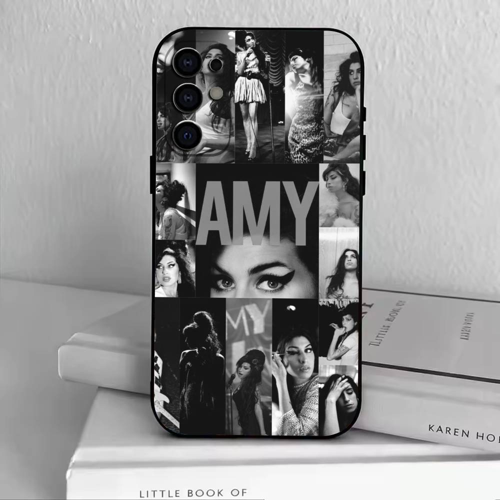 Y2K A-Amy Winehouse Phone Case Black Silicone Soft For Samsung S25,S24,S21,S22,S23,S30,Ultra,S20,Plus,Fe,Lite
