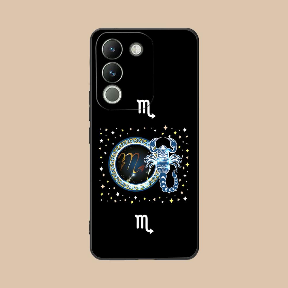 Zodiac Sign Scorpio Phone Case for VIVO V60 V50 V40 V30 V29 V27 V25 V23 Pro Lite 5G Soft TPU Shockproof Cover