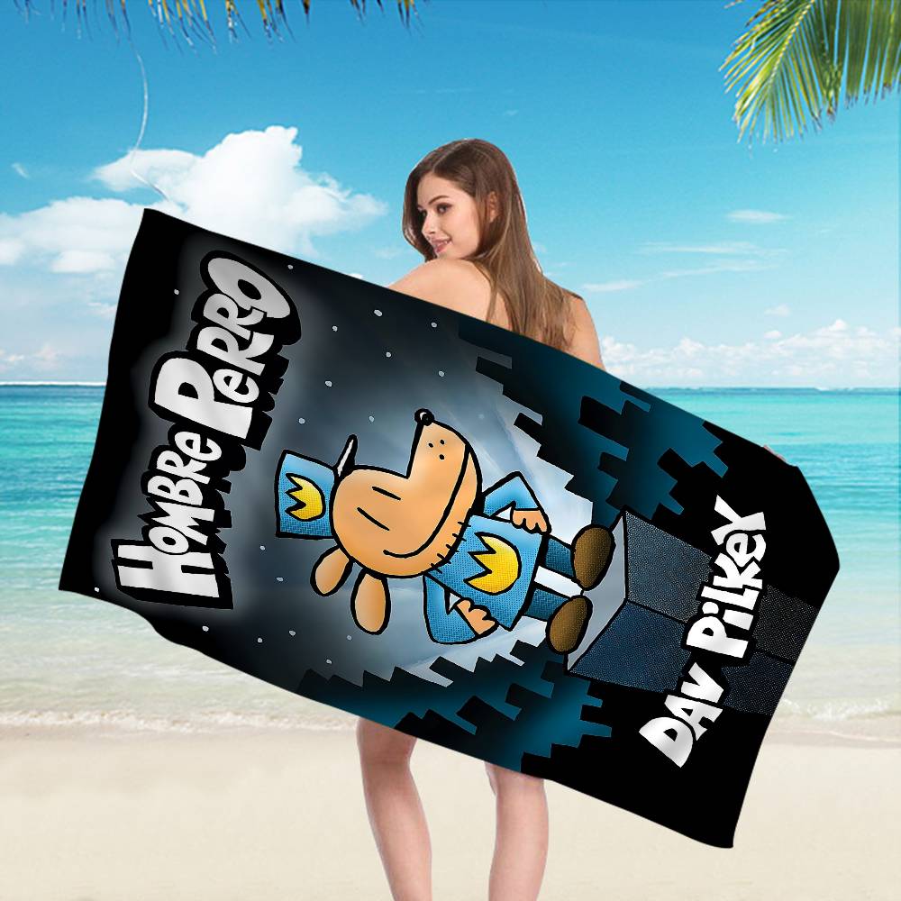 Cartoon Dog Man Microfiber Blanket Quick Drying Beach Towels Oversized Printing Super Absorbent Pool Towel Blanket