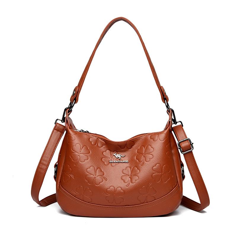 

Модная рельефная сумка подмышку на одно плечо для женщин, повседневная многосекционная сумка большой вместимости для ношения в руке и через плечо жёлтый