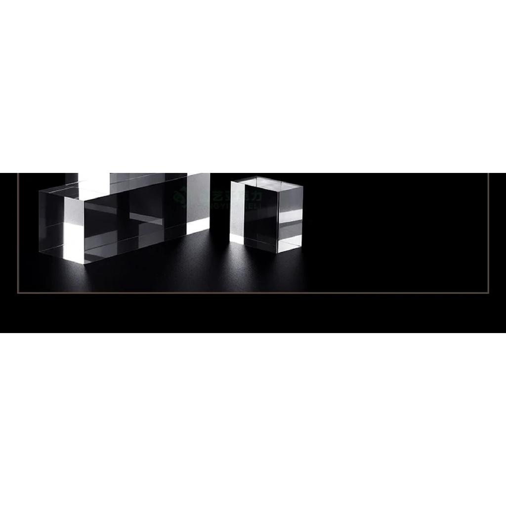 1PC Acrylic Square Display Block Clear Polished Acrylic Cube Solid Display Riser Stand for Jewelry Perfume Collection Figures