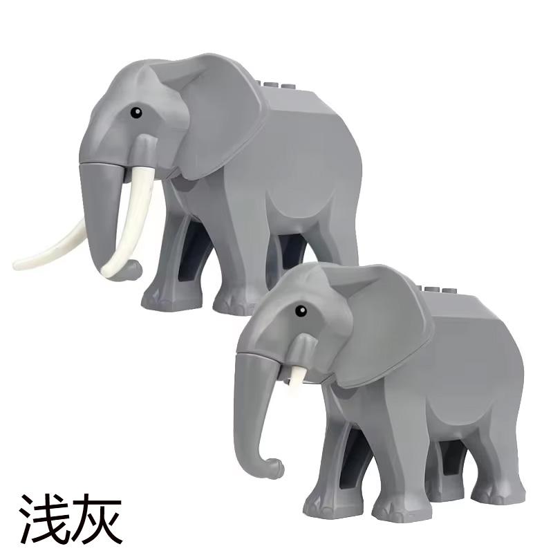 MOC Zwierzęta Zoo Klocki Słonie Tygrysy Słonie Małpy Łosie Niedźwiedzie Owce Wielbłąd Koń Krokodyl Lampart Mini Klocki DIY T11