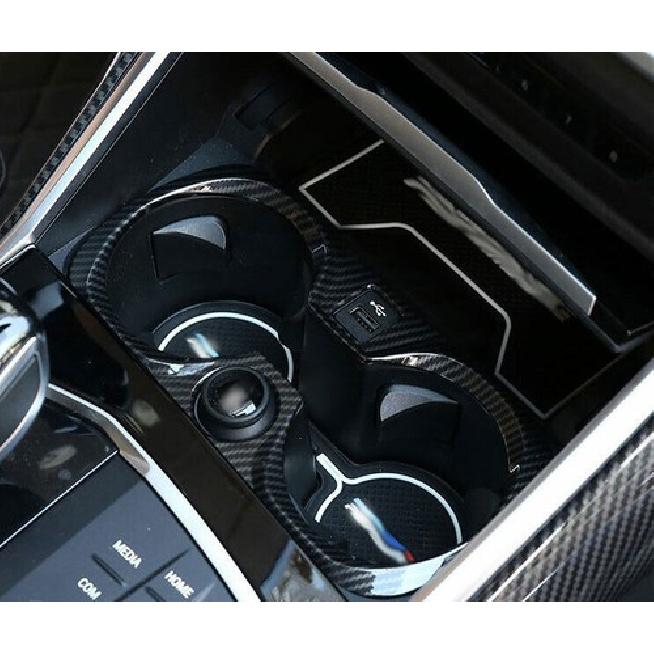 For BMW 3 Series G20 - Carbon Fiber Central Console Water Cup Cover Trim