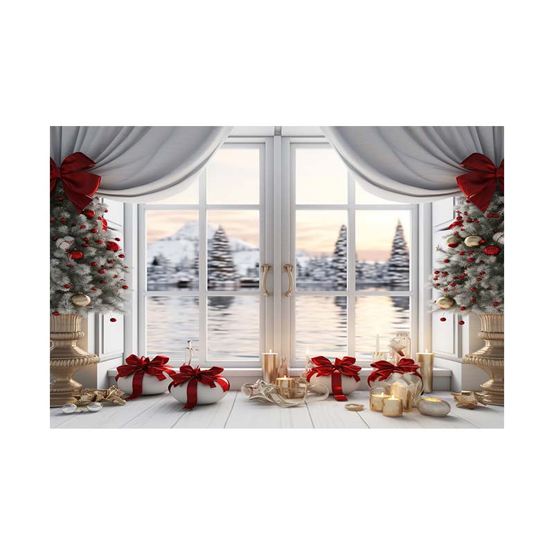 Indoor Window Sill Winter Snow Scene Children Shooting Background Cloth Background Wall Decoration Photo Cloth