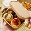 10Pcs Square Disposable Lunch Box Paper Food Container Kraft Paper Lunch Box Leak Proof With Lid Food Packing Box