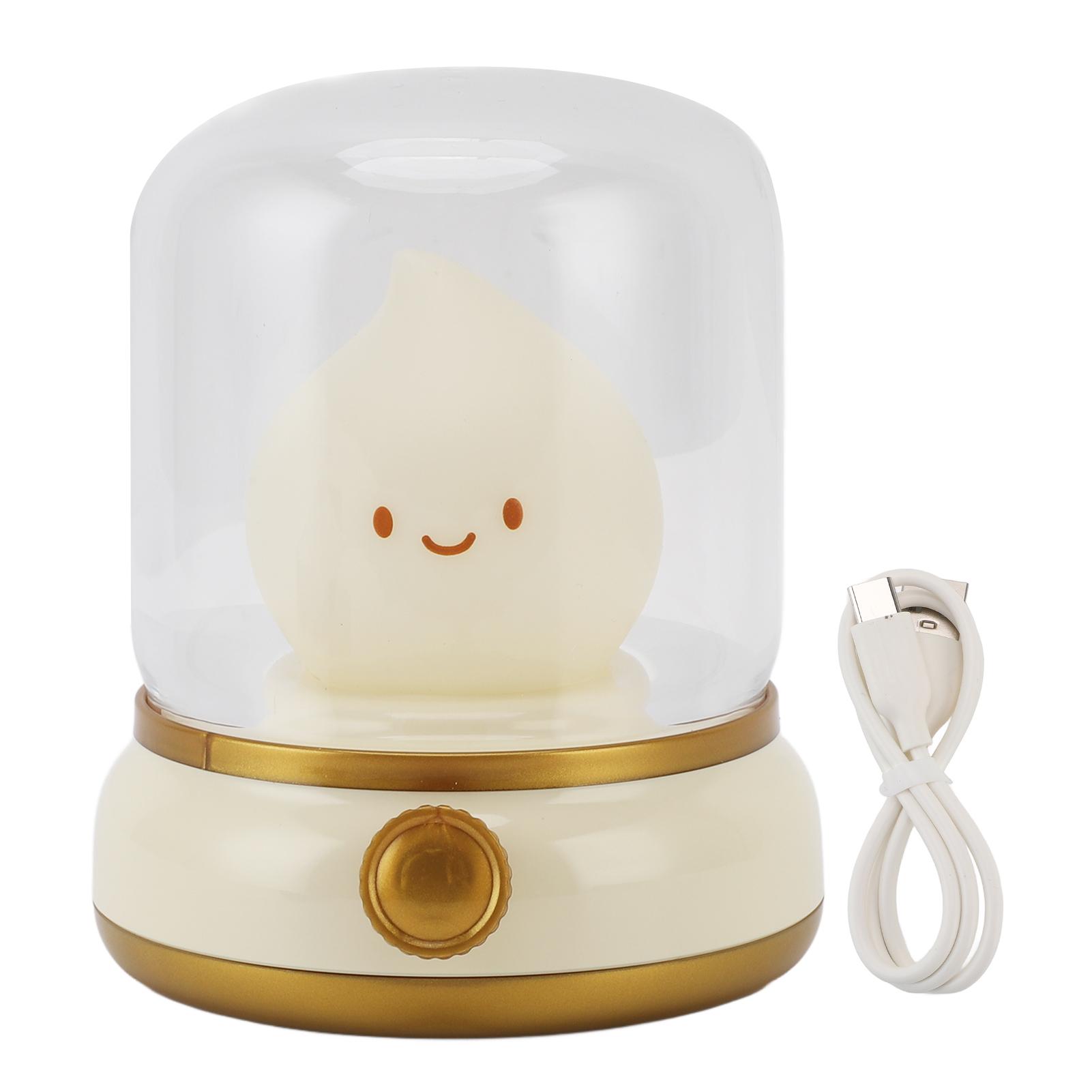 

Flame Night Lamp Retro Lovely Dimmable Rechargeable Night Light for Table Decoration