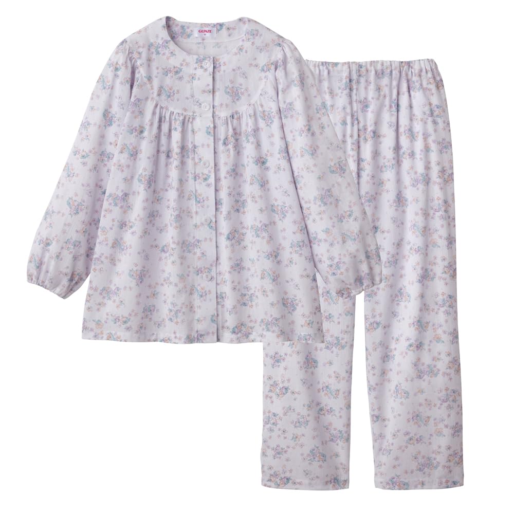 

Gunze Deodorant Long Sleeves and Willow Purple Women s Pajamas, Pants, Pattern, (TP2314)