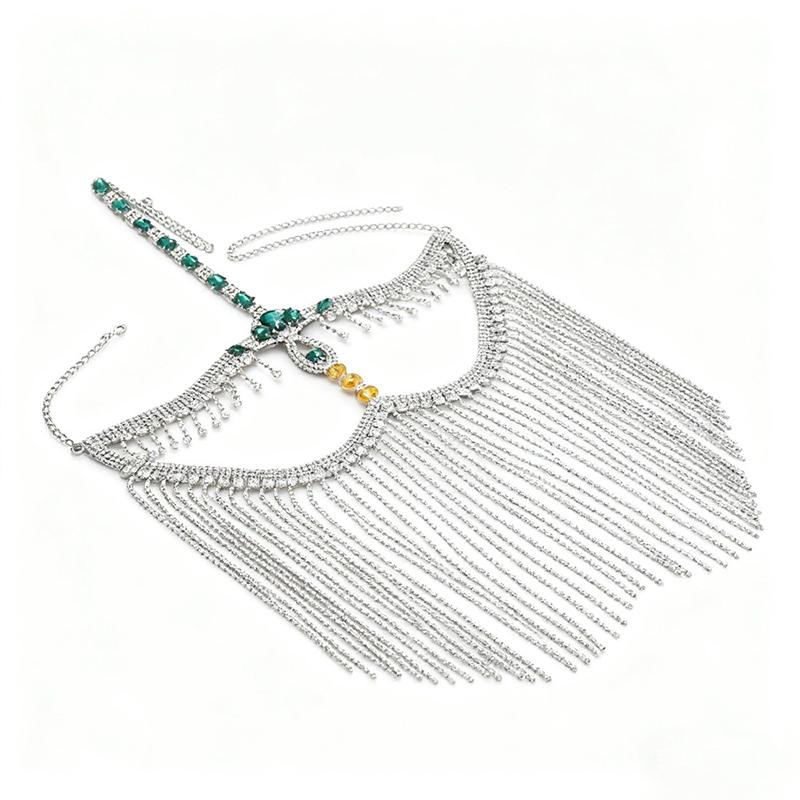 New Tassel Mask For Women Exaggerated Unique European American Halloween Party Masquerade Ball Water Diamond Mask Face Cover