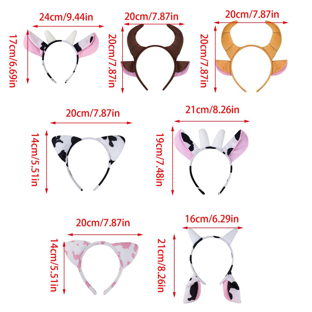Cute Cartoon Cow Horn Headband Soft Fabric Elastic Design for Kids Teens and Adults Anime Lover Cosplay Event Accessory