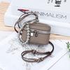 Chic and Compact Leather Necklace Coin Pouch Headphone Bag Accessory Fashion Headphone Pouch Zipper Coin Holders with Lanyard