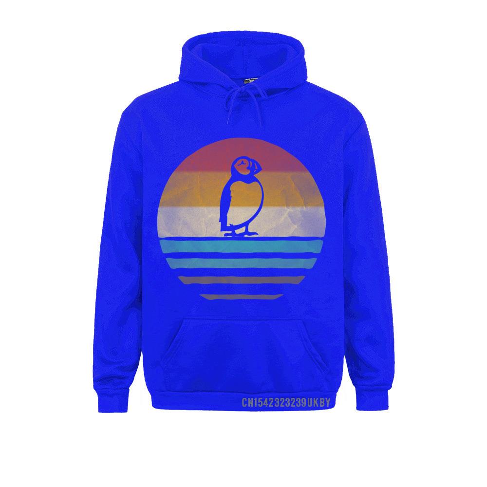 Hoodies Hoods Retro Vintage Sunset Puffin Bird Seabird Cute Funny Premium Hoody Long Sleeve Unisex Sweatshirts Normal Rife