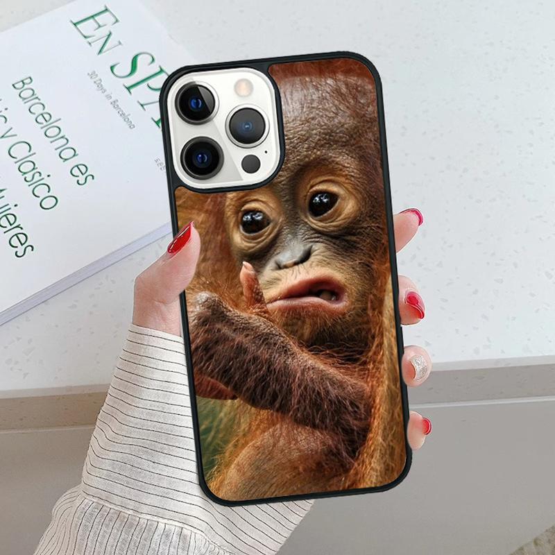 Orangutan Monkey Primates Animal Phone Case cover For iPhone 17 Air 15 16 16e 14 13 12 11 Pro Max Coque For Apple PLUS fundas