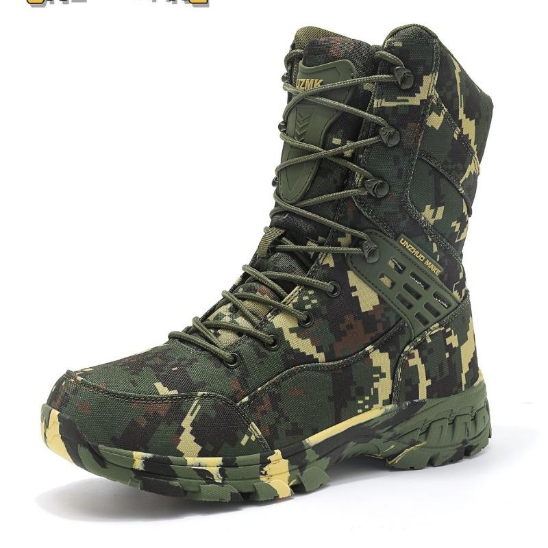 Nieuwe jungle jachtlaarzen gevechtslaarzen militaire laarzen heren hoge top camouflage woestijnlaarzen buitenleerling