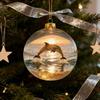 8Cm Transparent Acrylic Ball Cardinal/Hummingbird Pattern Creative Tree Decoration Hanging Pendant For Home