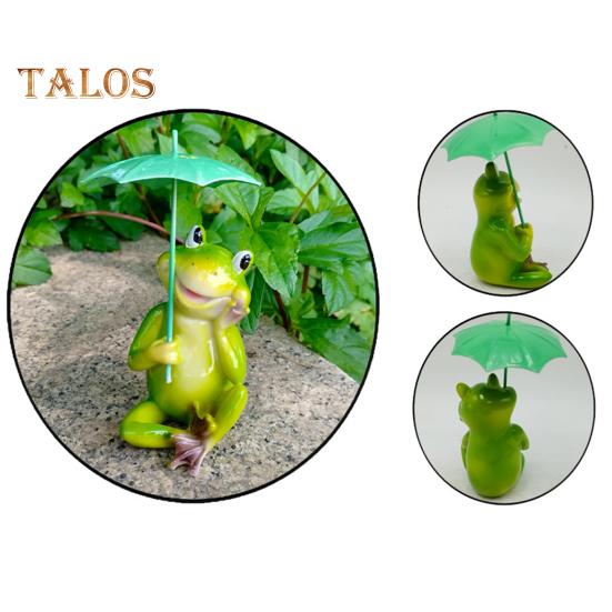 Frog Garden Statue Resin Frog Figurine with Umbrella Yard Ornament Outdoor Frog Sculpture Decor for Garden Patio
