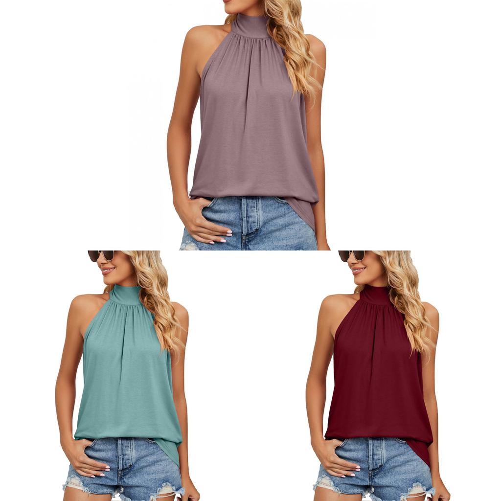Sleeveless Knit Tank Top For Women With Tie Details Summer Casual Wear