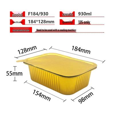 Disposable Gold Aluminum Foil Food Containers with Lids