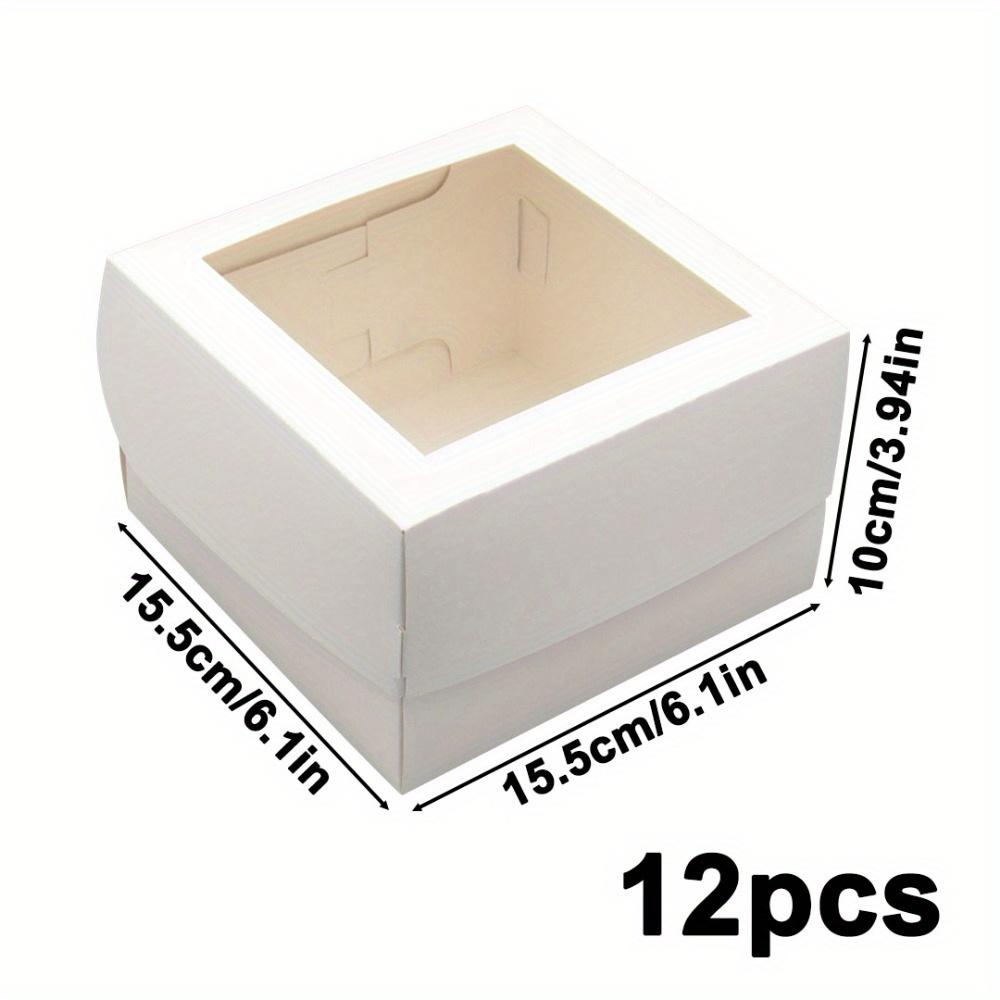 

12 шт. Белые подарочные коробки с прозрачным окошком, коробки для подарков на вечеринку, бумажные коробки для угощений, квадратные коробки для упаковки подарков, складные коробки для упаковки подарков, упаковочная коробка для вечеринки 12pcs white