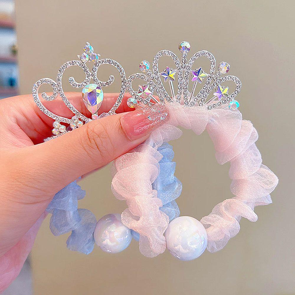 Hair Ties Princess Crown Hair Scrunchies Ponytail Holder Women Hair Ring Korean Style Hair Rope