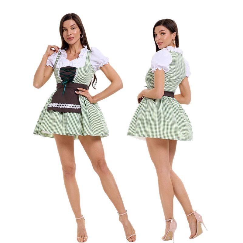 New Clothing Love Beer Clothes Plaid Dress Maid Clothes