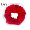 Velvet Hair Scrunchies for Christmas Scrunchies, Soft Elastic Ties Women Girls, Lightweight Cute Gifts Friends Contrast Color Ponytail Holder