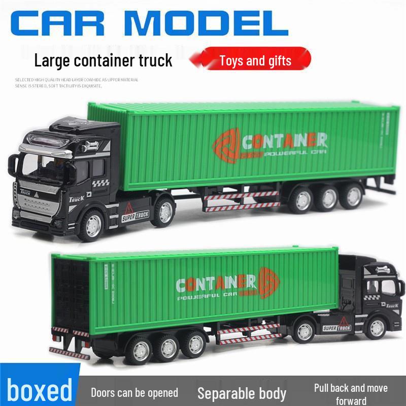 Children's Alloy Transport Toy: Pull-Back Fire Truck, Trailer, Tank & Excavator