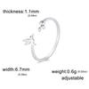 Cazador Bird Flowers Leaves Rings for Women Stainless Steel Jewelry Animal Open Finger Ring Birthday Anniversary Gift Wholesale