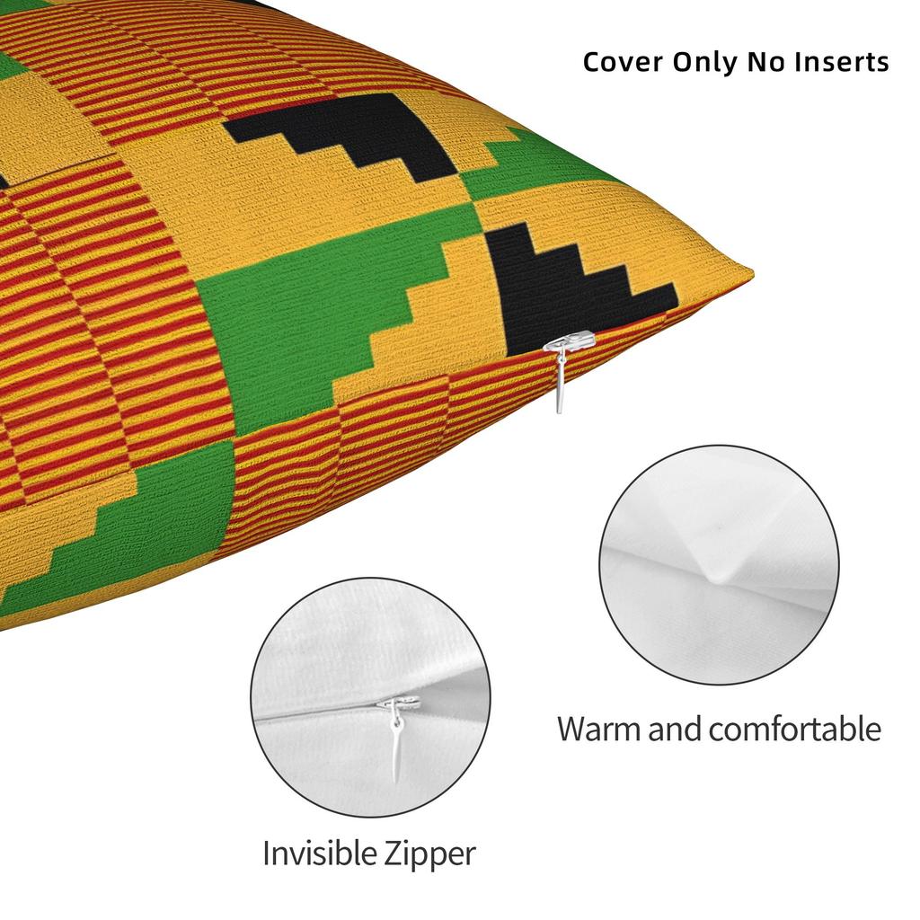 African Pattern Authentic Kente Cloth Pillowcases Funny Pillow Case For Sofa Car Home Decor Soft Pillow Cover