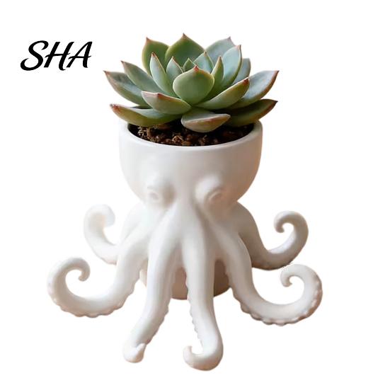 Living Room Planter 3D Printed Octopus Vase, Shaped Flowerpot, Creative Pot, Decorative Animal Funny Statue for Indoor Outdoor Plants Garden