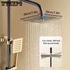 Black & Golden 4-Function Shower Set - Brass, Wall-Mounted with Handheld Spray Head, Dual Shower Heads for Enhanced Pressure