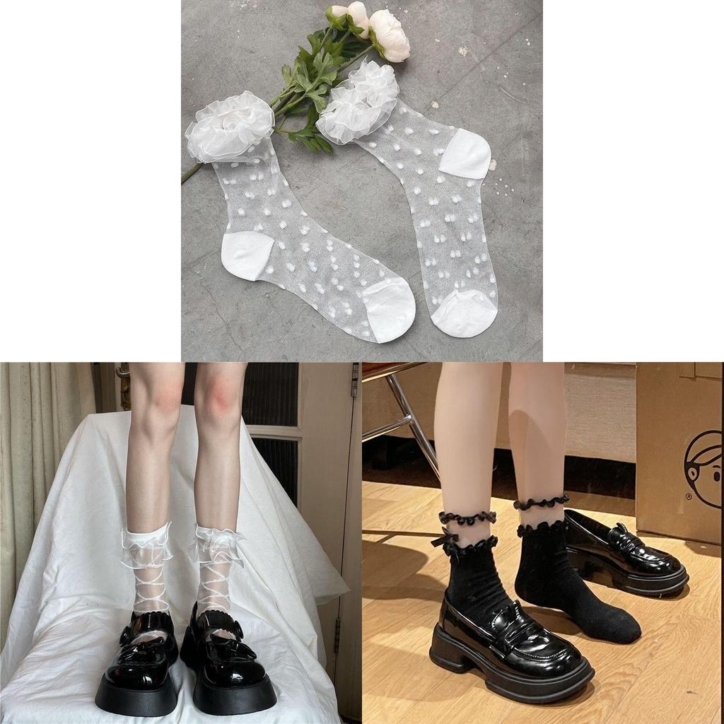 Themed Mesh Stockings With Transparent Design And Moisture Wicking For Women