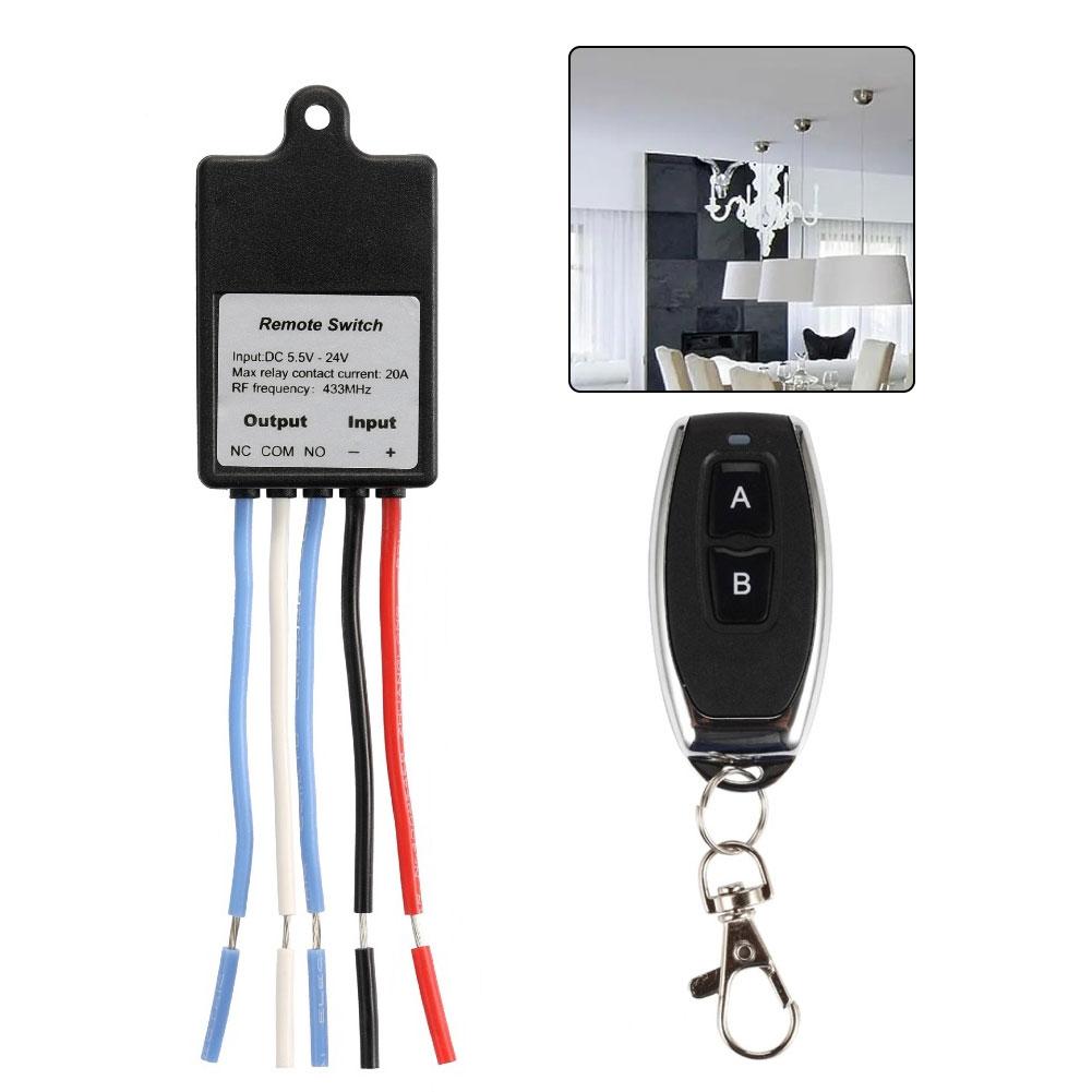 Wireless Remote Control Switch Relay with Dry Contact DC 5V 60V 433MHz for Electrical Device Control and Automation